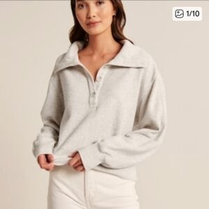 A&F Drama Wedge Henley Sweatshirt In Red/brown or Maroon.